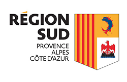 Logo de la région Sud Alpes Côte d'Azur qui a accompagné la boutique de bijoux en corail L'atelier du corail à Marseille et Cassis.